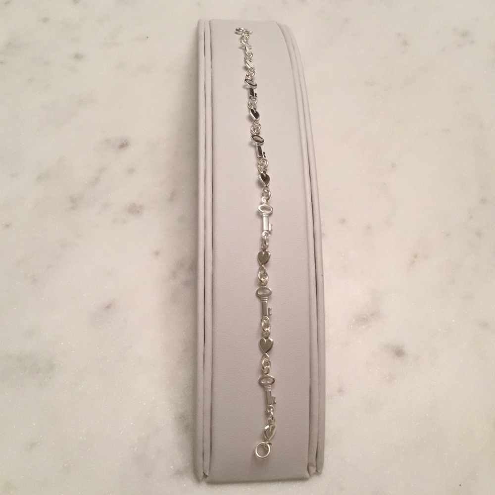 Sterling Silver Key & Heart Bracelet - Picture 5 of 12